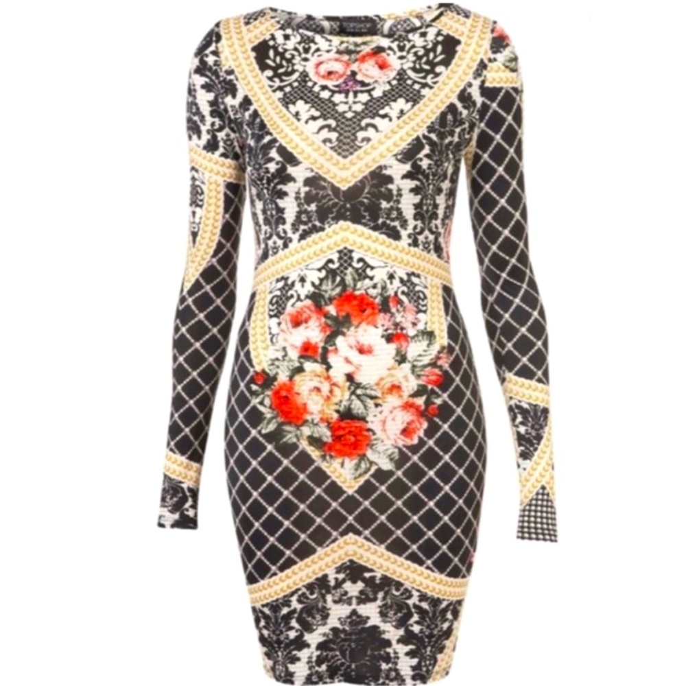 Topshop Baroque Tapestry Bodycon Dress